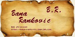 Bana Ranković vizit kartica